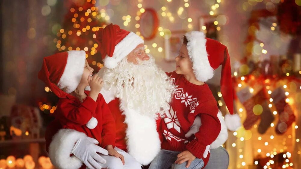 Santa Claus with kids